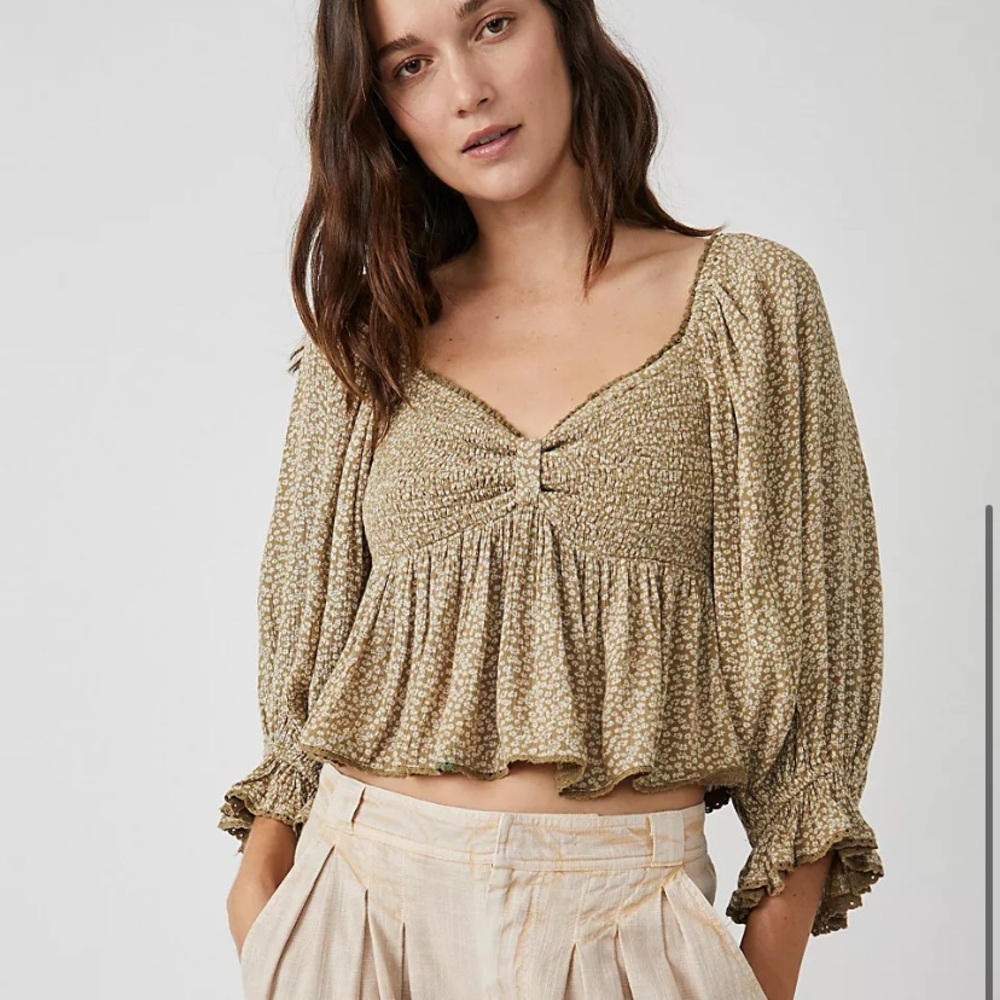 Free People Brittnee Printed Top Medium